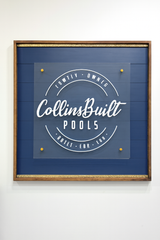 Personalized Clear Acrylic Sign with Solid Wood Frame - Modern Wall - Mounted Business Logo Sign with Metal Standoffs