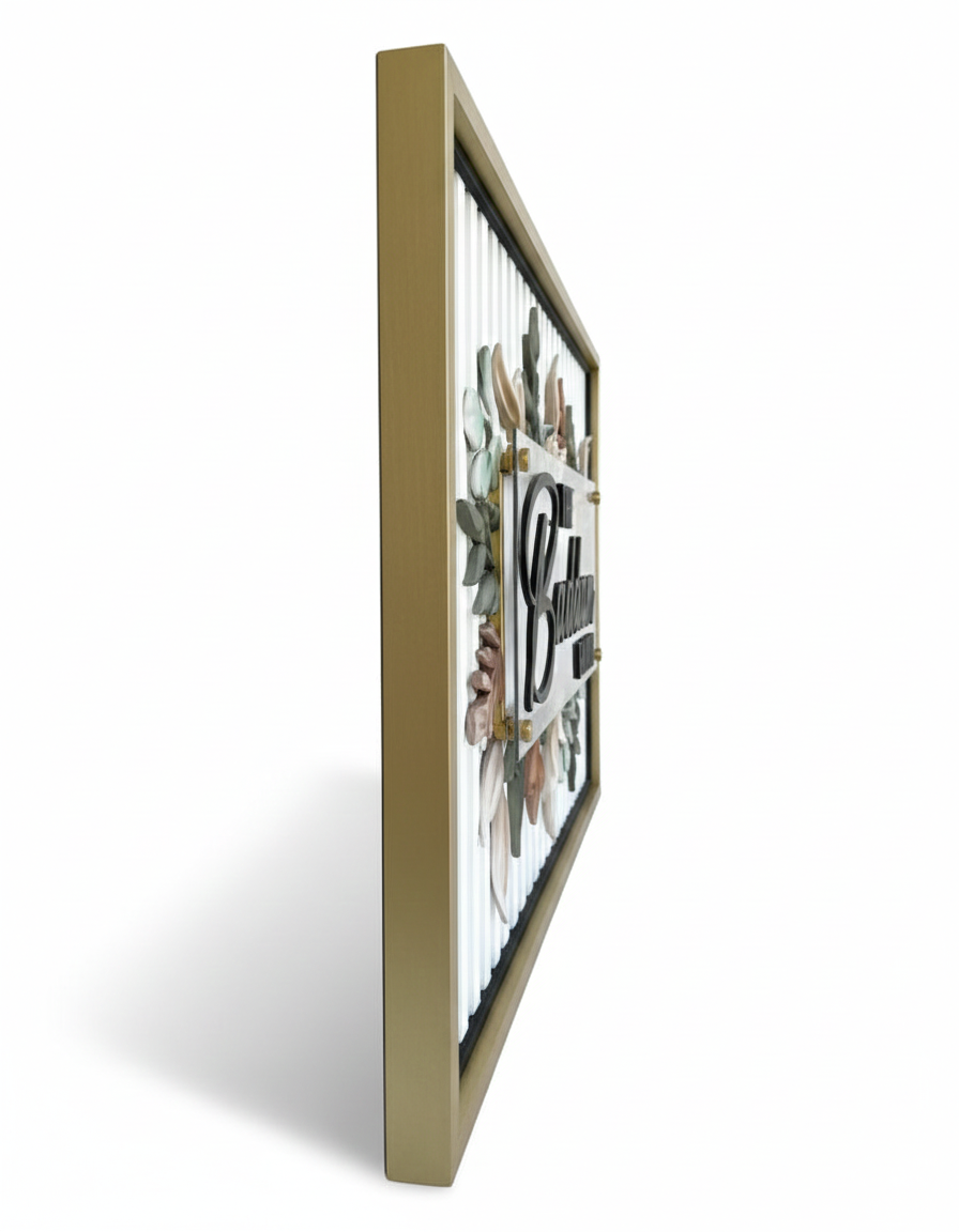 Acrylic Wall Name Plate with Stainless Steel Studs House & Office Name Board