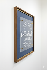 Personalized Clear Acrylic Sign with Solid Wood Frame - Modern Wall - Mounted Business Logo Sign with Metal Standoffs