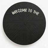 Custom Round Wood Welcome Sign for Front Door - Handcrafted Layered Wooden Wall Decor with Raised Script Letters